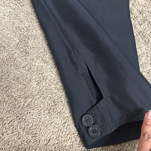 Tory Burch Silk Black Cargo Ankle Tapered Pants Sz 6 - Picture 3 of 8